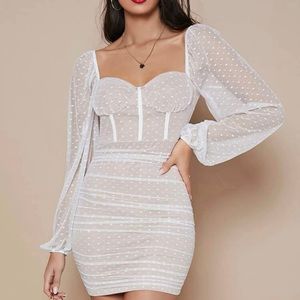 Polka Dot White Dress